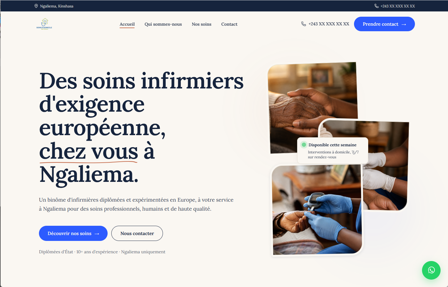 Aperçu du site SDBS Soins